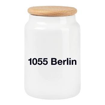 Ostberlin 80er Prenzlauer Berg - Keksdose mit Holzdeckel - Weiß - Vorne