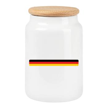 Drapeau Allemand - Allemagne - Boîte à biscuits avec couvercle en bois - blanc - Devant