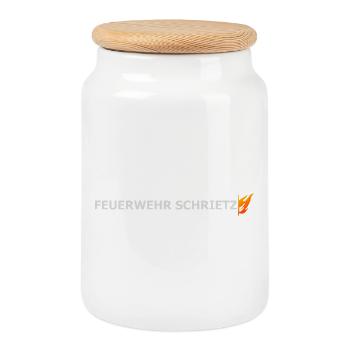 Schrietz - Keksdose mit Holzdeckel - Weiß - Vorne
