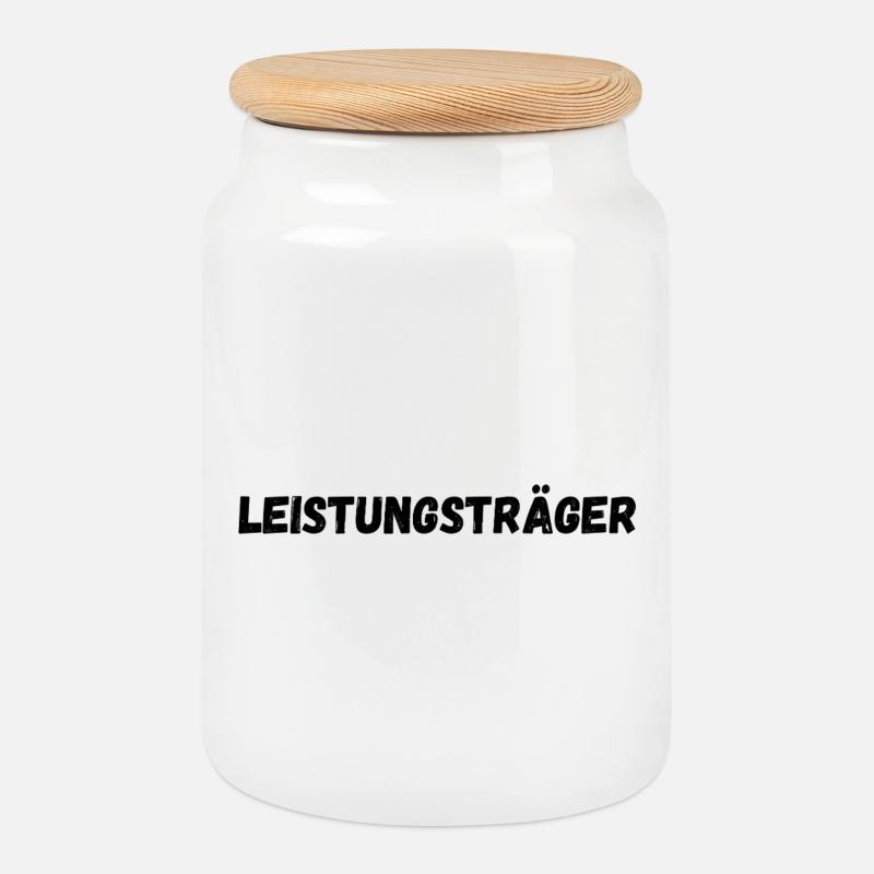 Leistungsträger - Keksdose mit Holzdeckel - Weiß