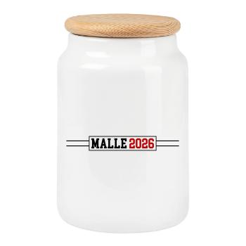 Malle 2026 - Cookie Jar with Wooden Lid - white - Front