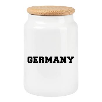 Germany T-Shirt - Keksdose mit Holzdeckel - Weiß - Vorne