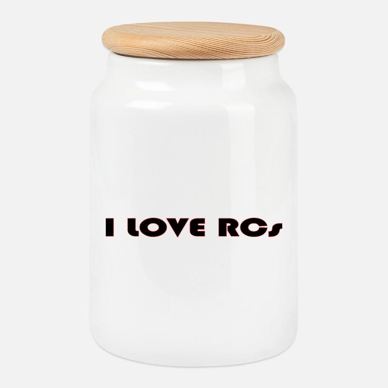 J’adore Rcs - Boîte à biscuits avec couvercle en bois - blanc