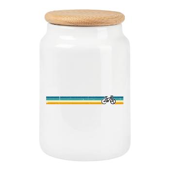 Please upload design - Cookie Jar with Wooden Lid - white - Front