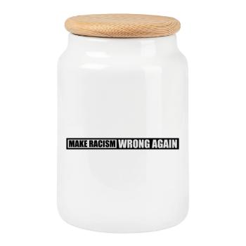Rendre le racisme faux - Boîte à biscuits avec couvercle en bois - blanc - Devant