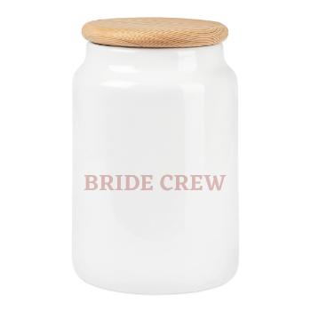 Équipage de la mariée - Boîte à biscuits avec couvercle en bois - blanc - Devant