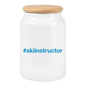 SKI INSTRUCTOR Skilehrer Hashtag - Keksdose mit Holzdeckel - Weiß - Vorne