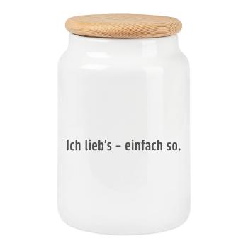 I love it – just like that. - Cookie Jar with Wooden Lid - white - Front