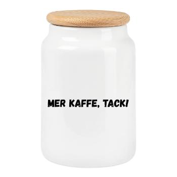 Mehr Kaffee, bitte! - Keksdose mit Holzdeckel - Weiß - Vorne