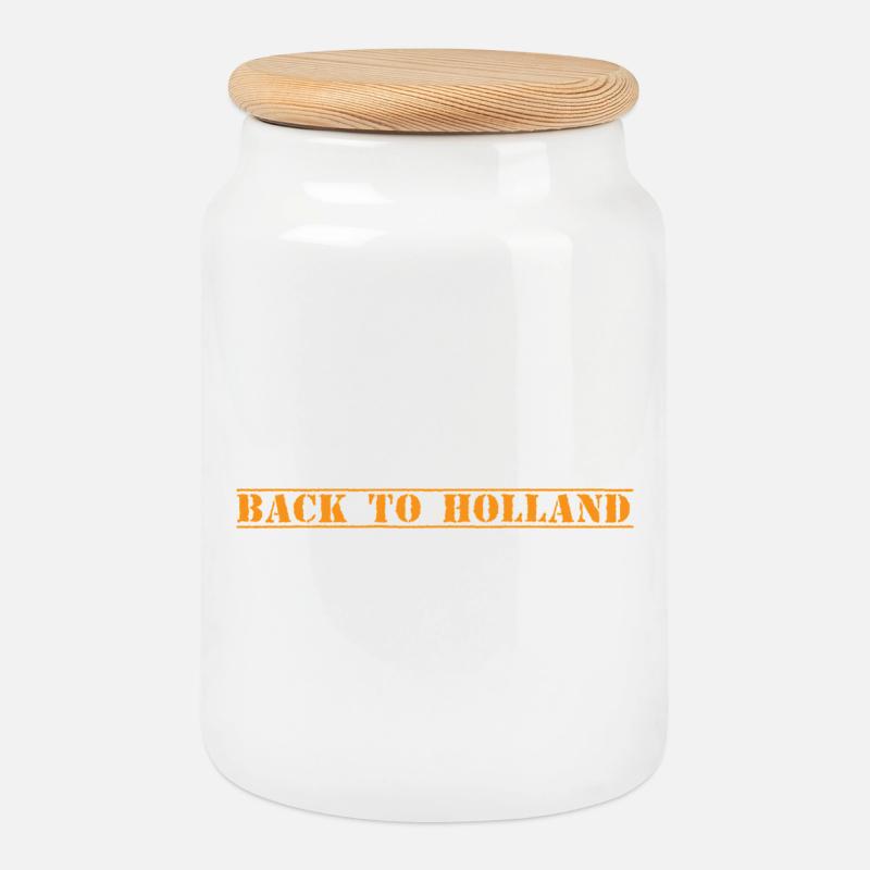 Holland - Keksdose mit Holzdeckel - Weiß