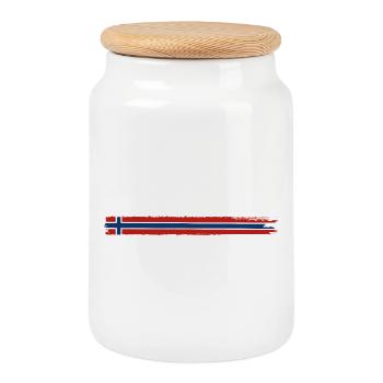 Norway Flag - Holiday Nature Gift - Cookie Jar with Wooden Lid - white - Front