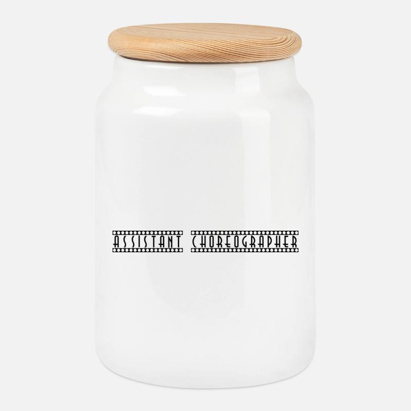 Assistant_Choreographer - Cookie Jar with Wooden Lid - white