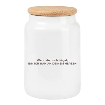 Wenn du mich trägst - botschaft des Trostes - Keksdose mit Holzdeckel - Weiß - Vorne