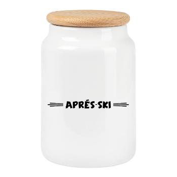 Après-ski line - Cookie Jar with Wooden Lid - white - Front