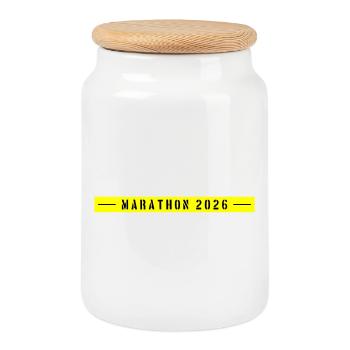 Marathon 2026 - Cookie Jar with Wooden Lid - white - Front