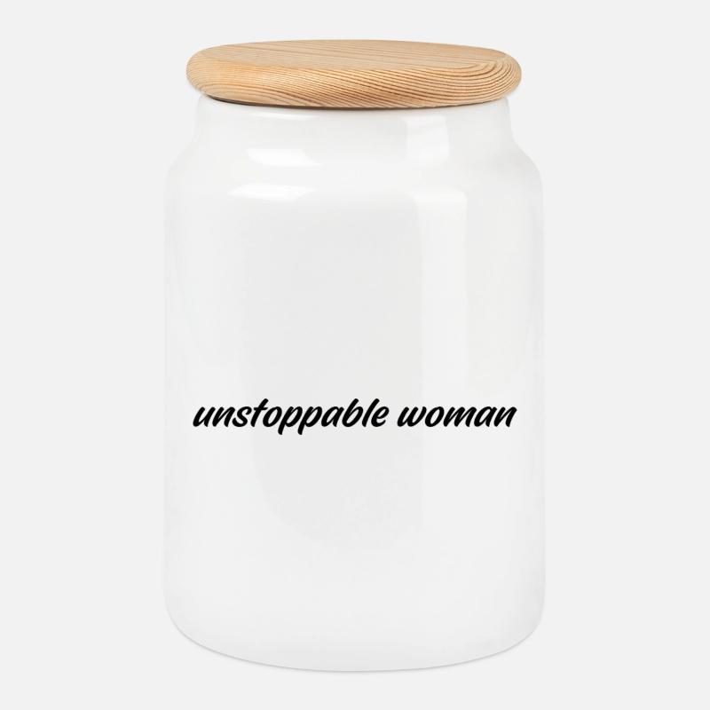 Unstoppable - Cookie Jar with Wooden Lid - white