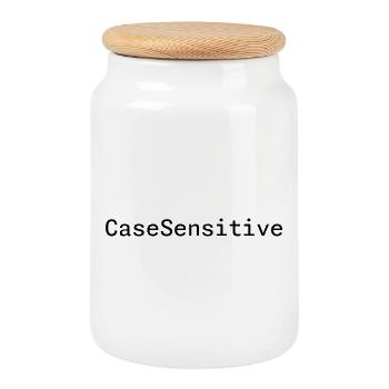 CaseSensitive Entwicklerhumor - Keksdose mit Holzdeckel - Weiß - Vorne