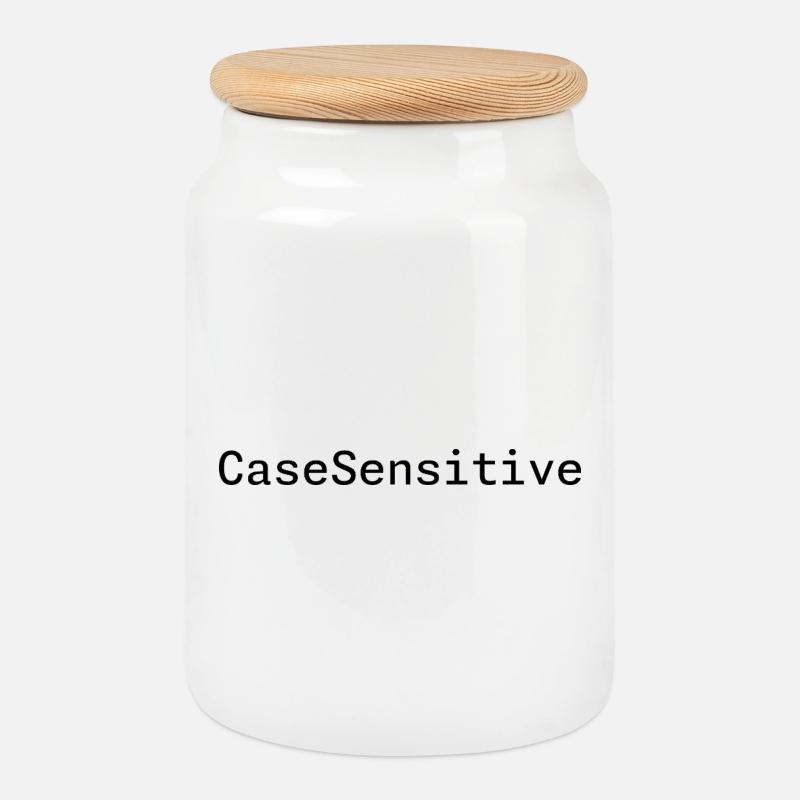 CaseSensitive Developer Humor - Cookie Jar with Wooden Lid - white