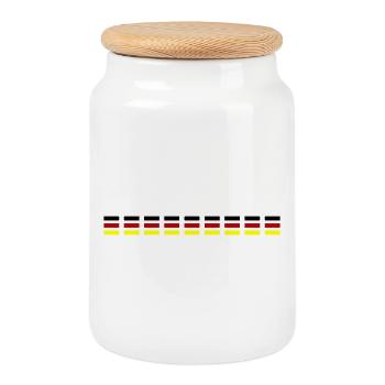 Drapeau de l’Allemagne - Boîte à biscuits avec couvercle en bois - blanc - Devant