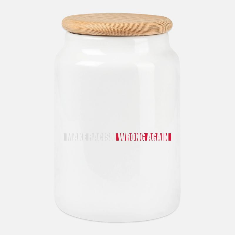 make racism wrong again - Keksdose mit Holzdeckel - Weiß