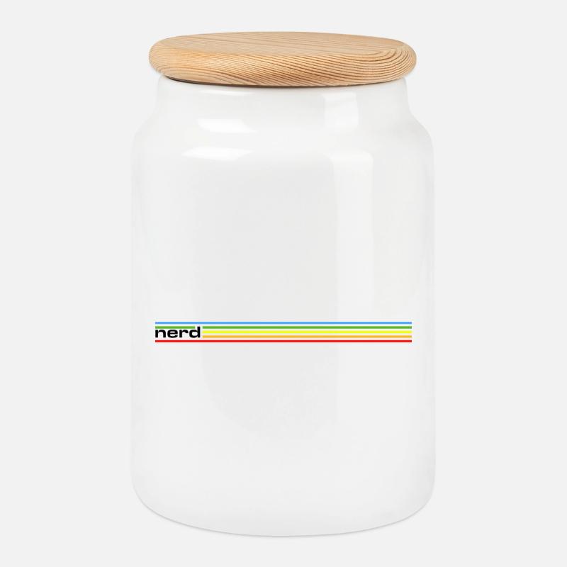 NERDY forever - nerd Rainbow - Keksdose mit Holzdeckel - Weiß