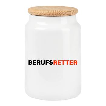 Professional rescuer - Cookie Jar with Wooden Lid - white - Front