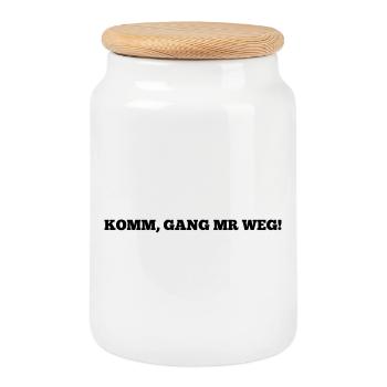 Swabian saying Swabian Swabia funny - Cookie Jar with Wooden Lid - white - Front