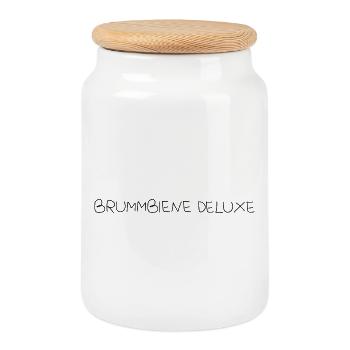 Brummbiene deluxe - Keksdose mit Holzdeckel - Weiß - Vorne