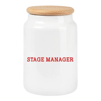 Theater Stage Manager Bühne - Cookie Jar with Wooden Lid - white - Front