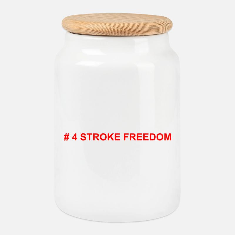 # 4 STROKE FREEDOM - Cookie Jar with Wooden Lid - white