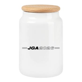 Jga 2026 Enterrement de vie de garçon - Boîte à biscuits avec couvercle en bois - blanc - Devant