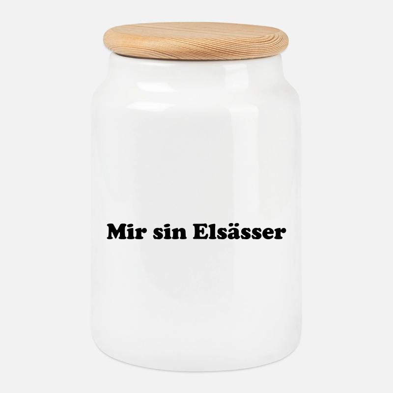 Mir_Sin_Elsasser - Cookie Jar with Wooden Lid - white
