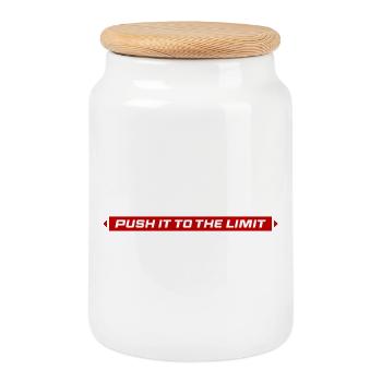 Push It To The Limit - Cookie Jar with Wooden Lid - white - Front