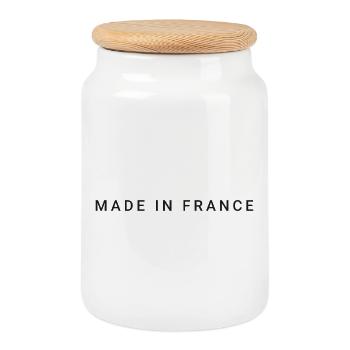 Made in France – Schwarz - Keksdose mit Holzdeckel - Weiß - Vorne