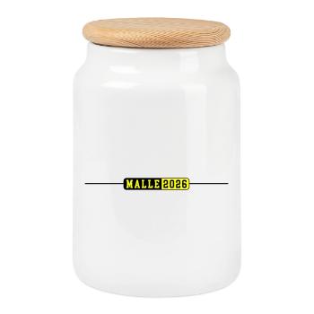 Malle 2026 - Cookie Jar with Wooden Lid - white - Front