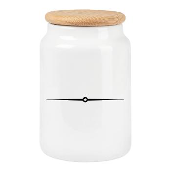 Star Line Icon - Cookie Jar with Wooden Lid - white - Front