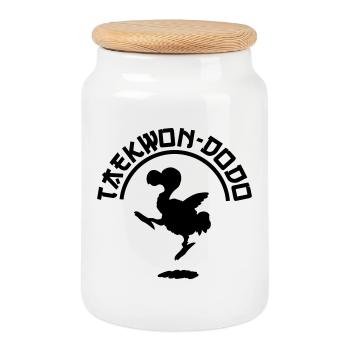 Taekwon-Dodo - Keksdose mit Holzdeckel - Weiß - Vorne