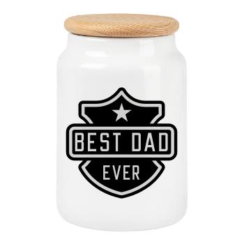 Best Dad ever - Cookie Jar with Wooden Lid - white - Front