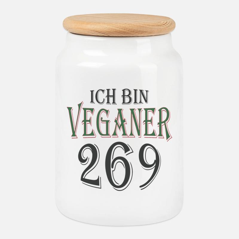 Veganer 269 - Keksdose mit Holzdeckel - Weiß