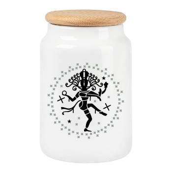 shiva - Keksdose mit Holzdeckel - Weiß - Vorne