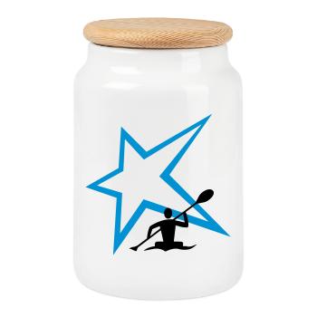Canoe Stern - Cookie Jar with Wooden Lid - white - Front