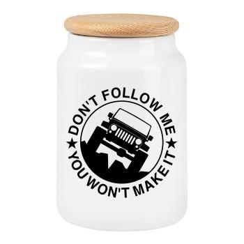 Don't follow me! - Keksdose mit Holzdeckel - Weiß - Vorne