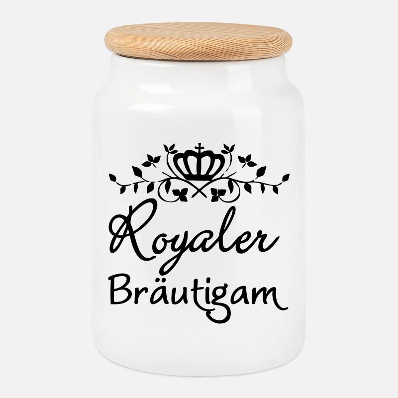 Royaler Bräutigam Geschenk - Keksdose mit Holzdeckel - Weiß