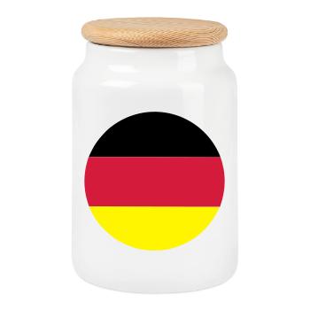 fahne_de - Boîte à biscuits avec couvercle en bois - blanc - Devant
