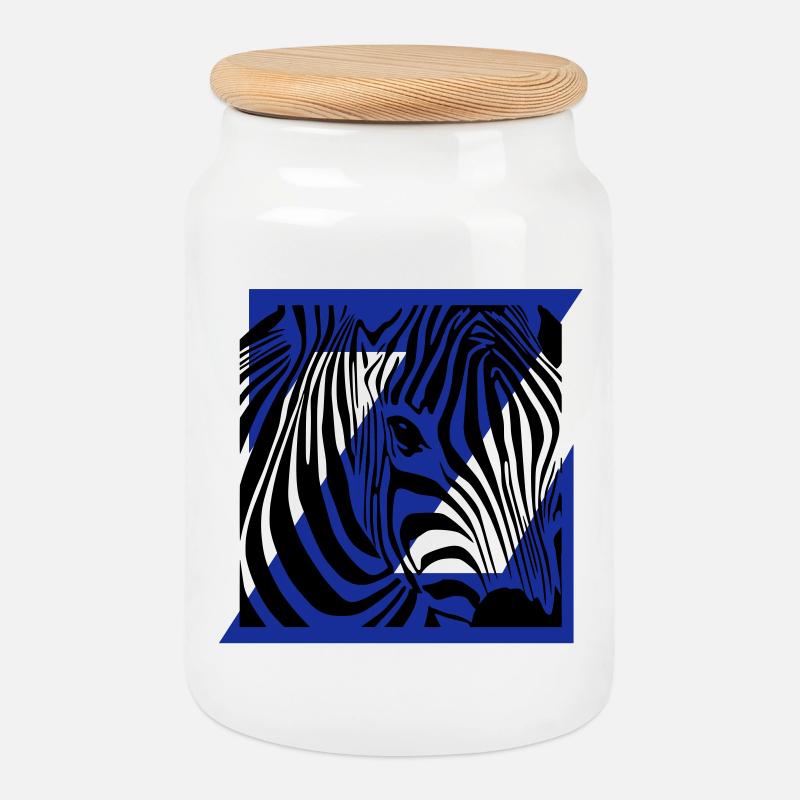Zebra-Mix - Keksdose mit Holzdeckel - Weiß