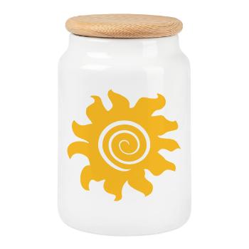 sonne - Keksdose mit Holzdeckel - Weiß - Vorne