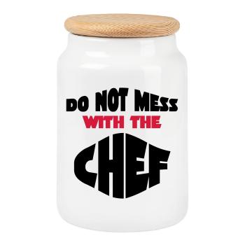 chef - Keksdose mit Holzdeckel - Weiß - Vorne
