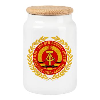 NVA Emblem - Cookie Jar with Wooden Lid - white - Front
