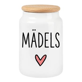 Mädels Herz Geschenk Freundschaft Liebe - Keksdose mit Holzdeckel - Weiß - Vorne
