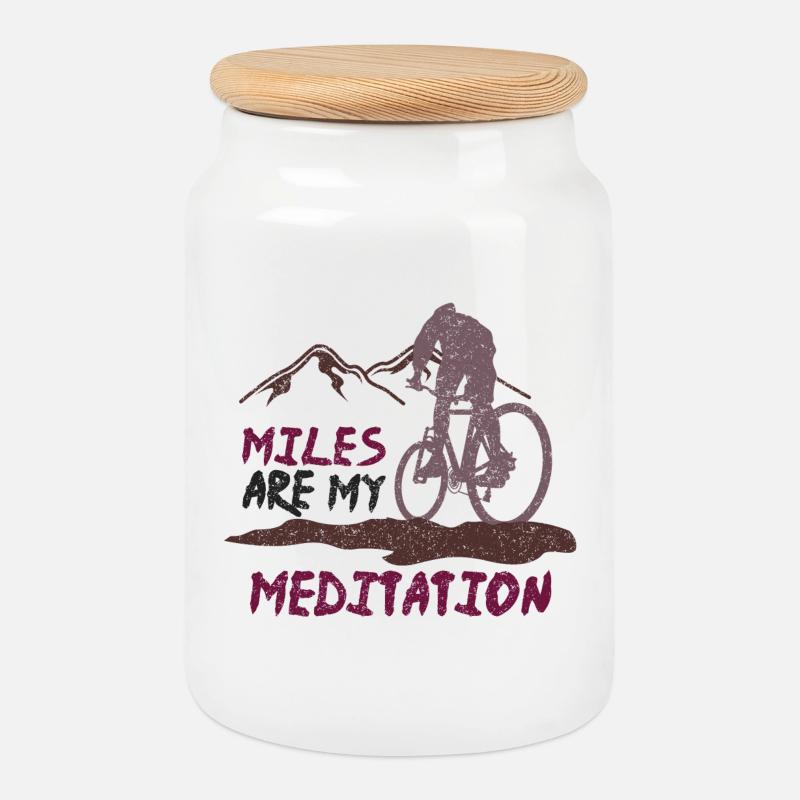 Miles are my Meditation - Keksdose mit Holzdeckel - Weiß